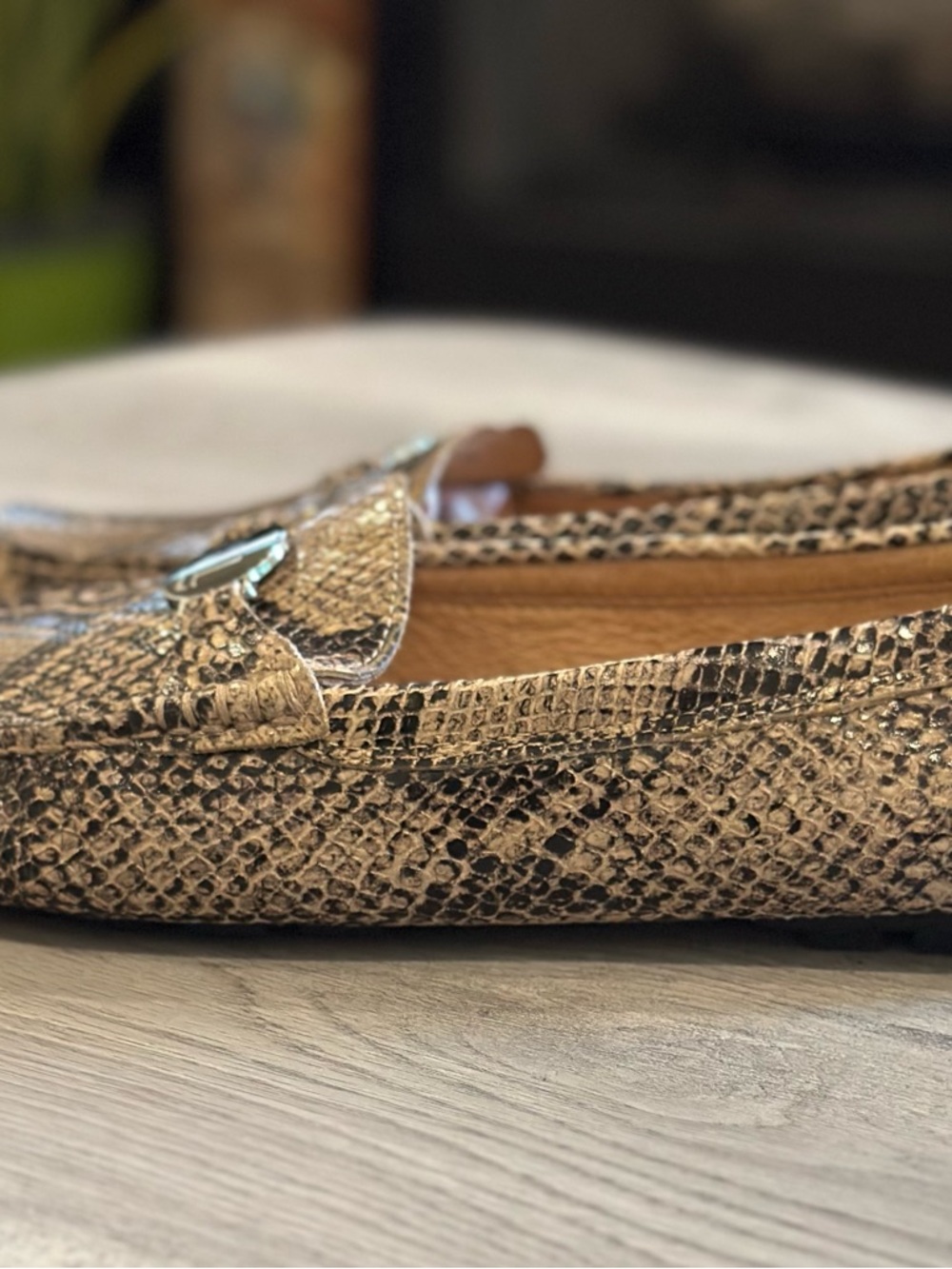 Ralph Lauren Snake-Print Loafers in Tan and Black - Picture 4 of 15